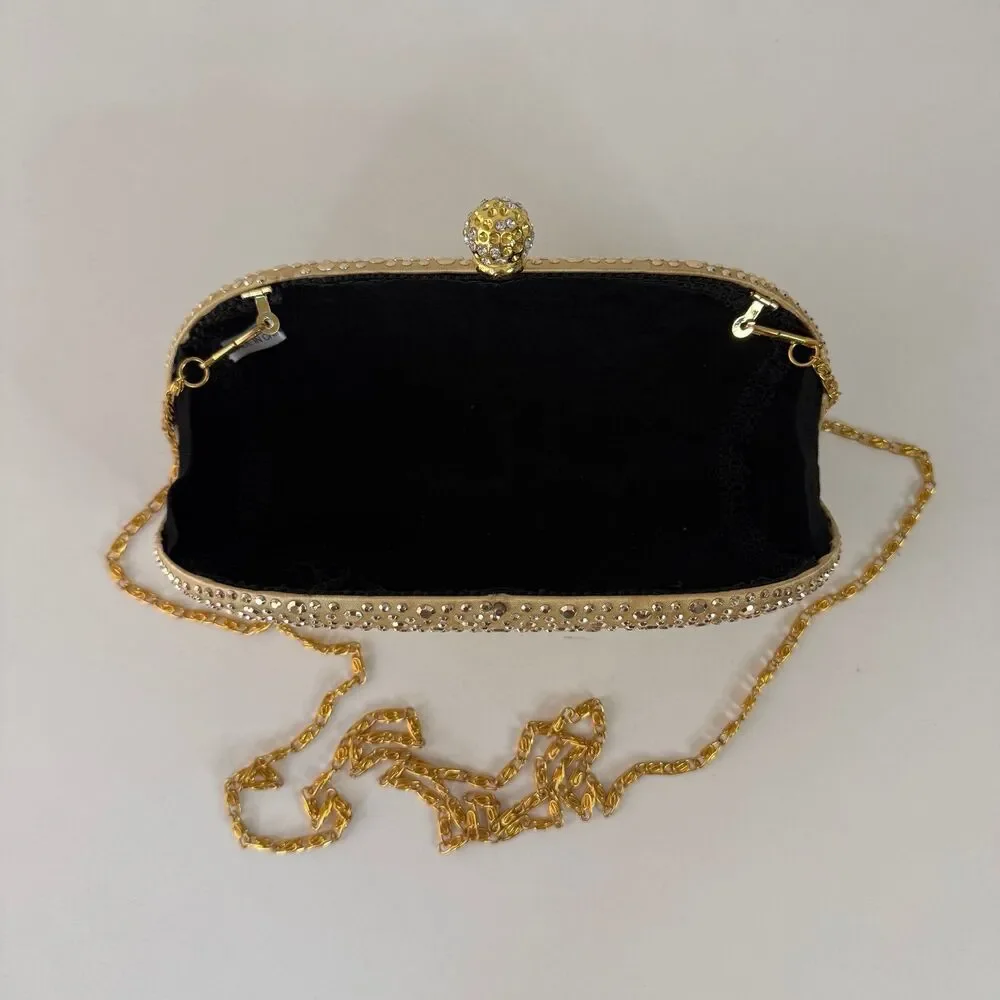 Gold Rhinestone Women Evening Clutch